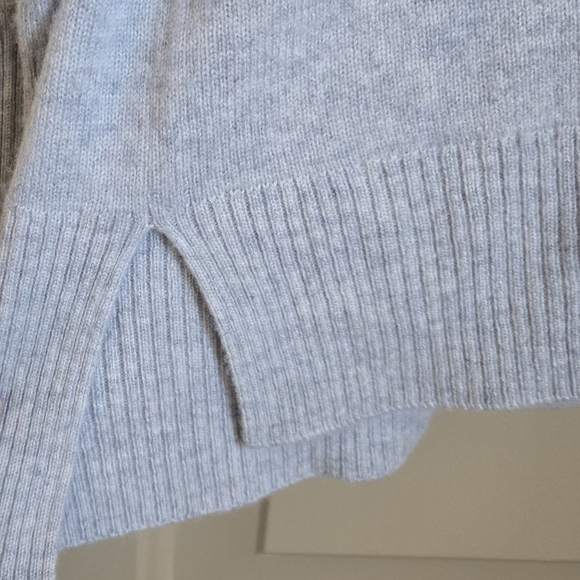 WoolOvers Luxurious Cashmere Boxy Polo Neck Jumper XL Glass Gray oversized - Picture 4 of 9